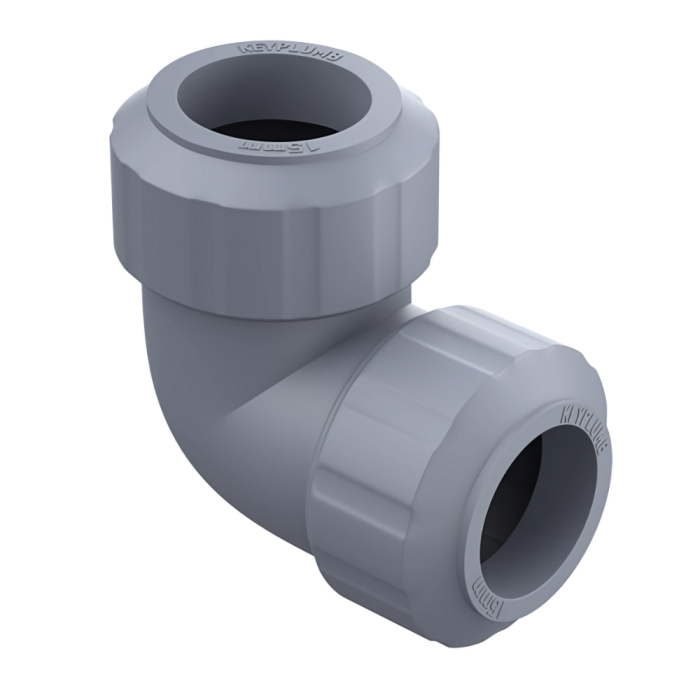 Keyplumb Polybutylene Push-Fit Elbow (22mm) (Grey)