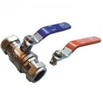 Red/Blue Lever Full Bore Ball Valve 35mm