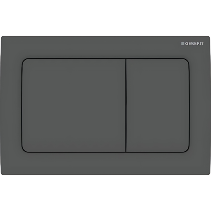 Geberit Alpha01 Square Flush Plate (Dual Flush) (213 x 16 x 142mm) (Matt Black)