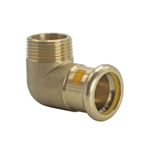 Press Fit M Profile Male Iron Elbow GAS CxM (15mm x 1/2 Inch BSP)