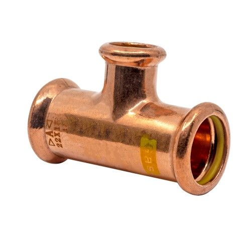 Press Fit M Profile Copper Branch Reducing Tee GAS (42 x 42 x 15mm)