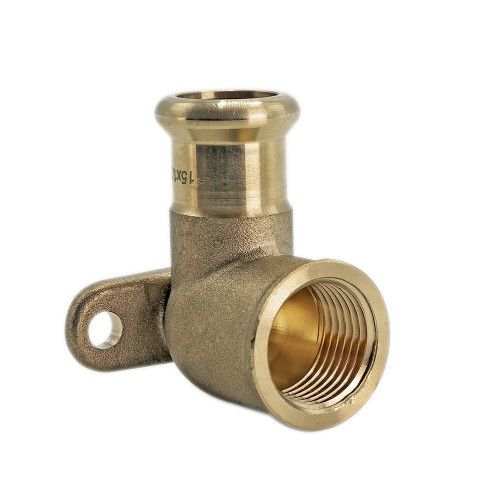 Press Fit M Profile Female Iron Wallplate Elbow WRAS