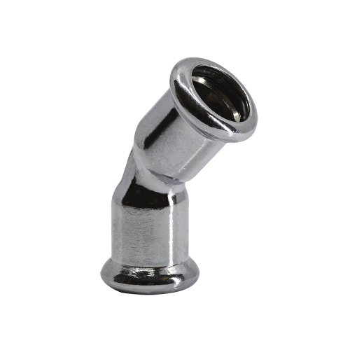 Chrome Press Fit M Profile 45 Obtuse Elbow WRAS (15mm)
