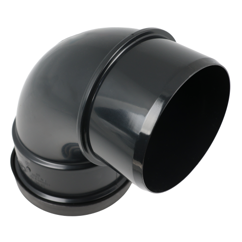 Masterflow 92 Deg Bend Single Socket Push Fit 110mm Black