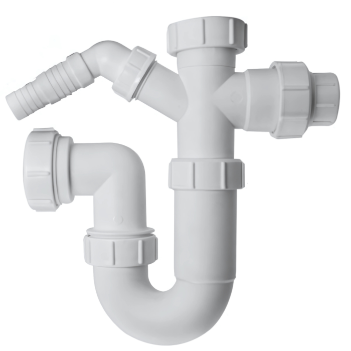 Masterflow Adjustable Swivel P Trap with Outlet Nozzle and Hose Connector (1.1/2 Inch)