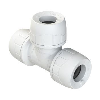 Polyplumb Enhanced 22mm Equal Tee White