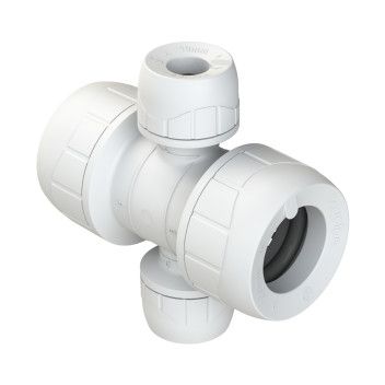 Polyplumb Enhanced 22mm x 10mm 2 Port PIB Doublesided Manifold White