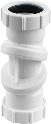 Plastic Compression 40mm 90 Degree Adjustable Bend White