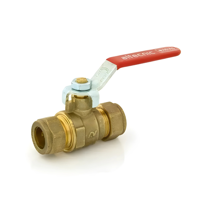Altecnic Ball Valve Lever Handle DZR (15mm) (Red)