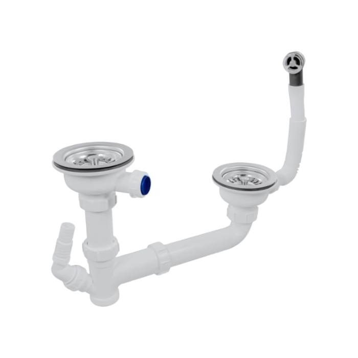 McAlpine Sink Kit with 2 Basket Strainer Wastes (No Trap)