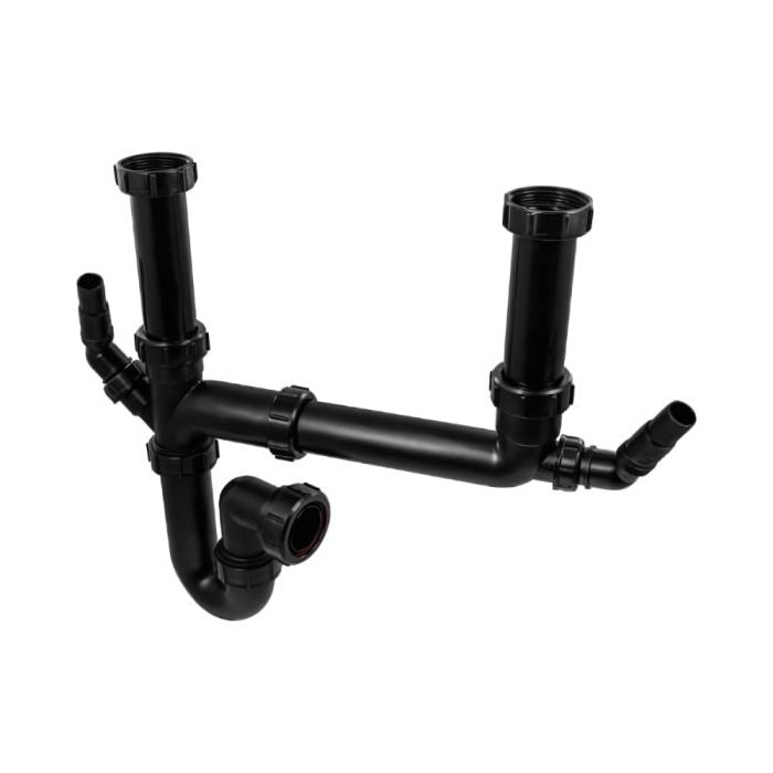 McAlpine Double Bowl Sink Kit (Black)
