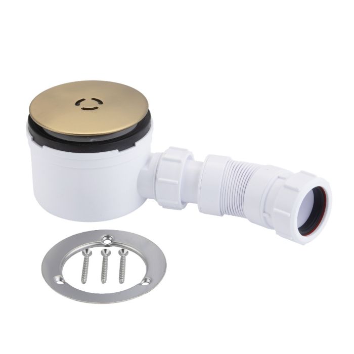 McAlpine 3 Pin Shower Trap With Flex Adaptor (Brushed Brass)