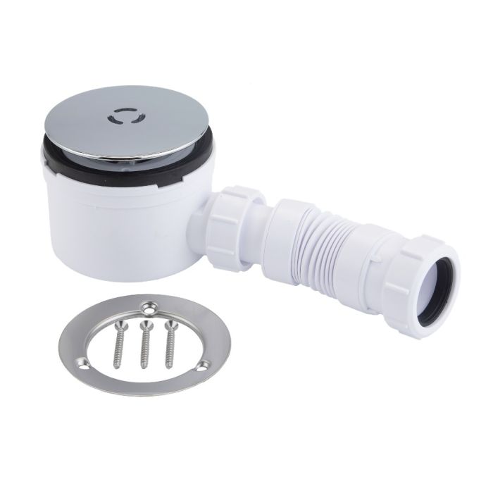 McAlpine 3 Pin Shower Trap with Flex Adaptor (Chrome Brass)