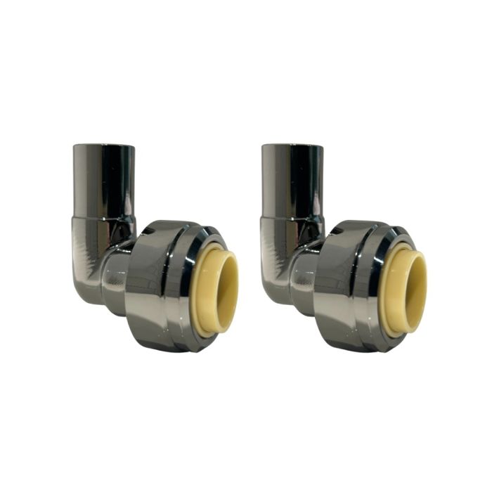 Push-Fit Non-Demountable Radiator Valve Reducing Elbows (15 x 15mm) (MxF) (Black Nickel)