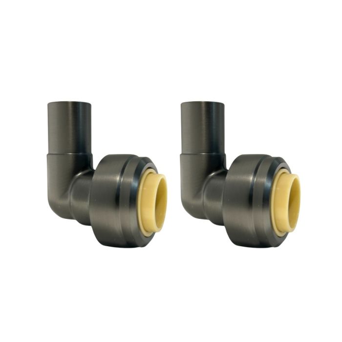 Push-Fit Non-Demountable Radiator Valve Reducing Elbows (15 x 15mm) (MxF) (Gun Metal)