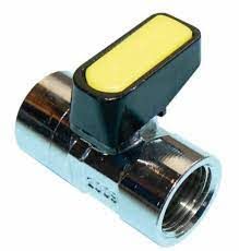Primaflow 1/2 Inch Female x Female MM METROGAS Chrome Mini Lever Gas Ball Valve
