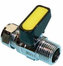 Primaflow 15mm x 1/2 Inch Inch Male MM METROGAS Chrome Mini Lever Gas Ball Valve