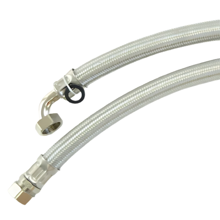 Heat Pump Flexi Hose Angled (Pair) (28mm x 500mm x 1 Inch BSPF)