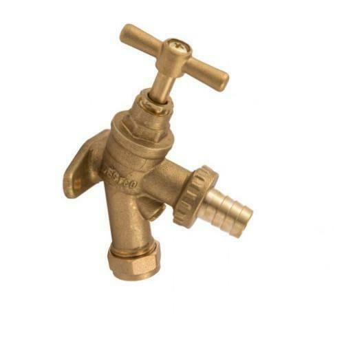 1/2 Inch DZR WALL PLATE Hose Union Bib Tap With Double Check (WRAS Approved)