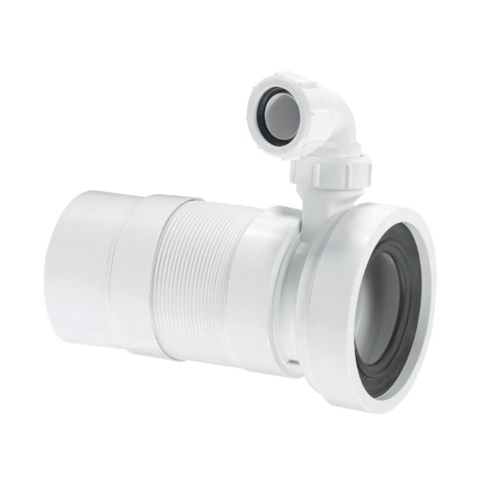 McAlpine Straight Flexible Pan Connector Plain Ended + 1.1/4 Inch Boss