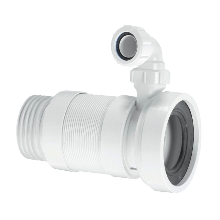 McAlpine 3.5 Inch OutletStraight Flexible Pan Connector Plus 1.1/4 Inch Boss