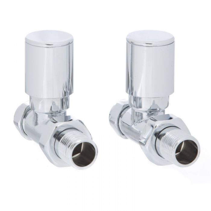 Altecnic Decorative Polished Radiator Valve Modern Straight (15mm x 1/2 Inch BSP) (Pair)